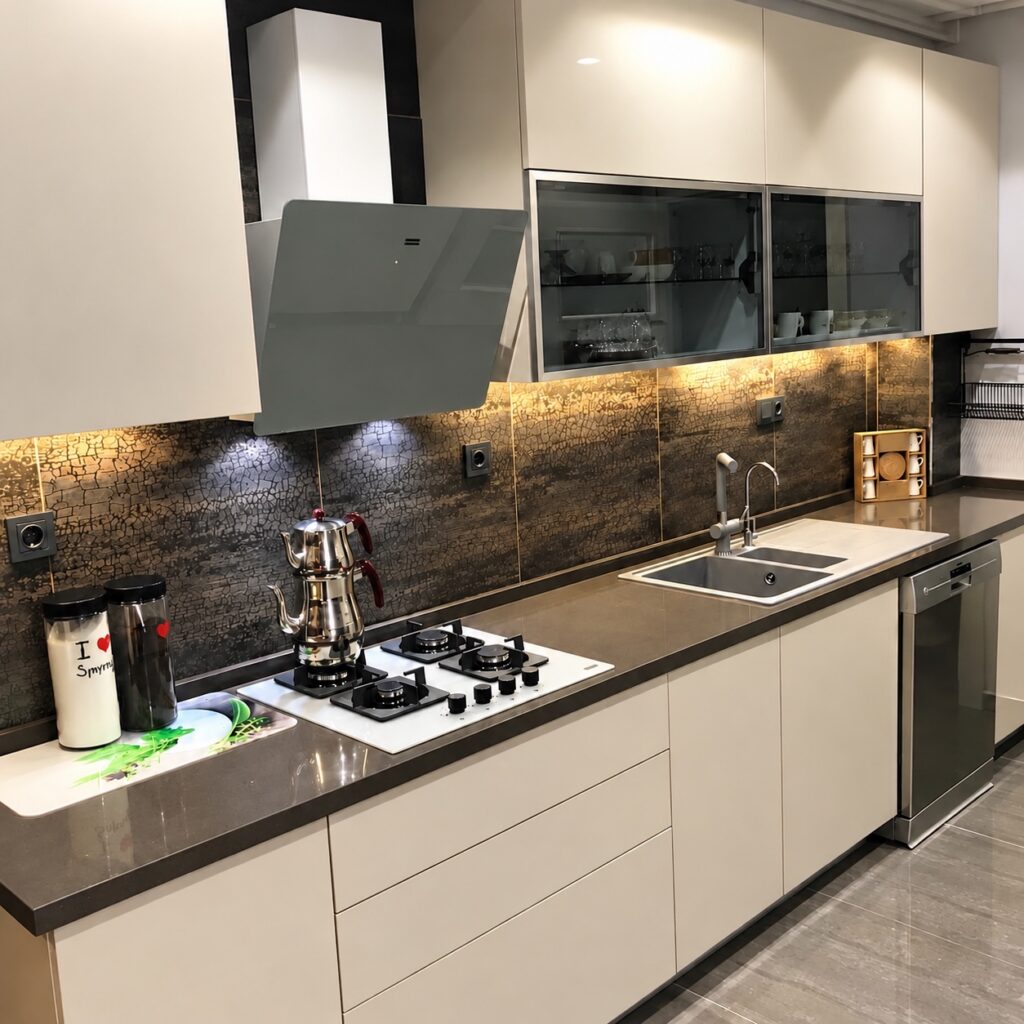 Bahçelievler High Gloss Kapak Mutfak Dolabı Projemiz